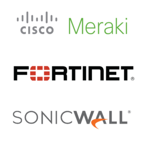 Cisco, Meraki, Fortinet and SonicWALL icons.